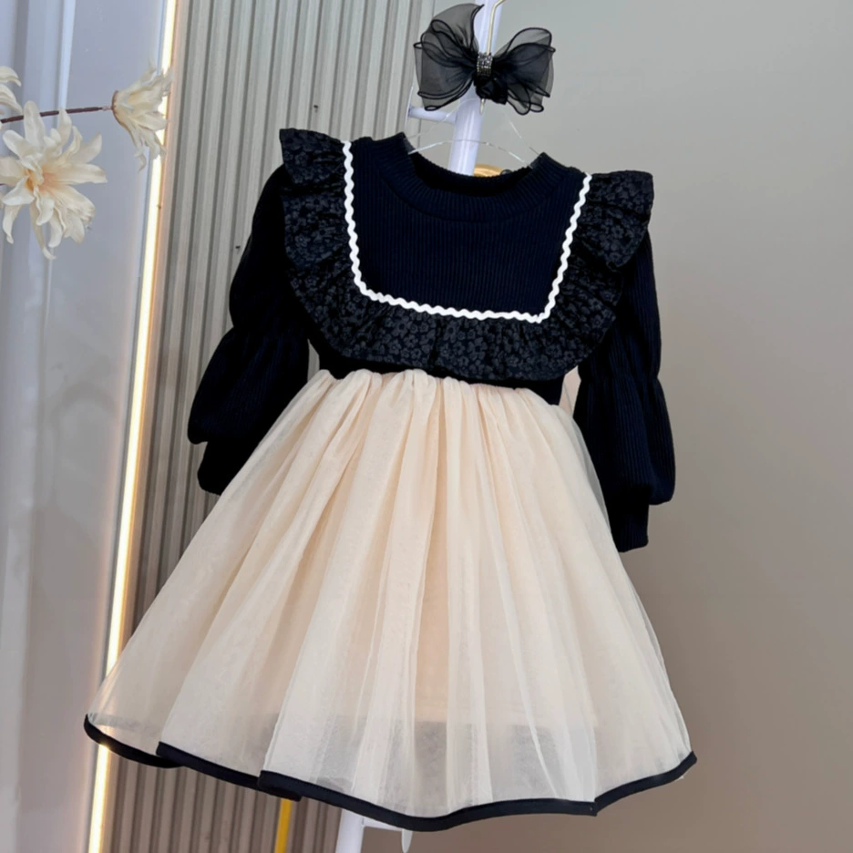 Autumn demi-season dress, fleece small princess costume, Korean style