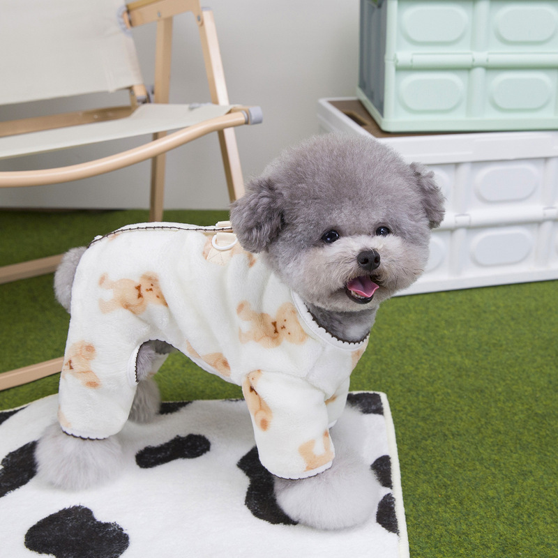 舒适柔软宠物狗狗衣服小型幼犬比熊泰迪四脚居家绒衣2025春秋冬季|undefined