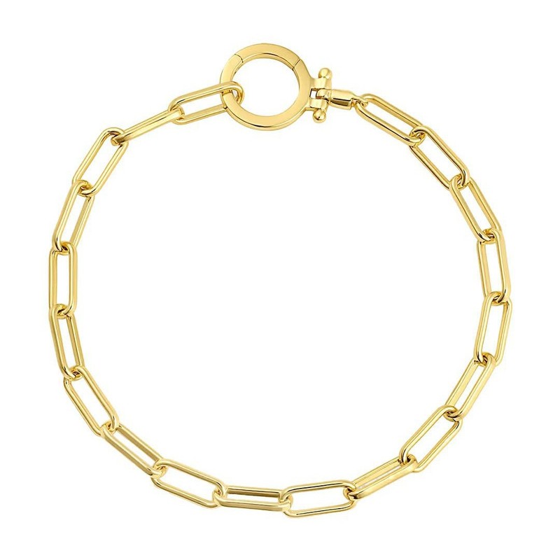 Amazon's Popular European and American Simple and Cool Style Paper Clip Thick Chain Bracelet Women's Hip-Hop Cuban Bracelet Jewelry Amazon's Popular European and American Simple and Cool Style Paper Clip Thick Chain Bracelet Women's Hip-Hop Cuban Bracelet Jewelry