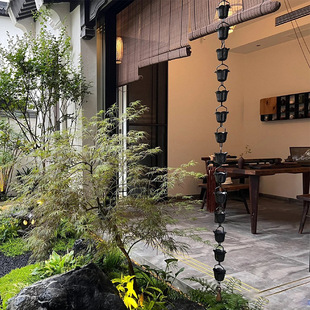 Aluminum Alloy Courtyard Rain Chain Ancient House Temple Villa Eaves Straight Drainage Chain Landscape Decoration Rain Chain Rain Guide Chain