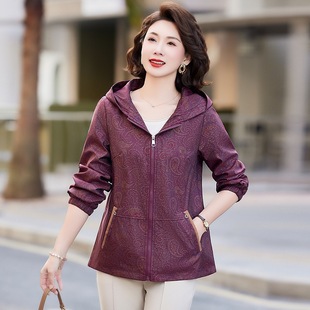 Short Spring Jacket Coat Women's plus size New Mother's European and American Foreign Trade Women's Casual Grandma Spring Top