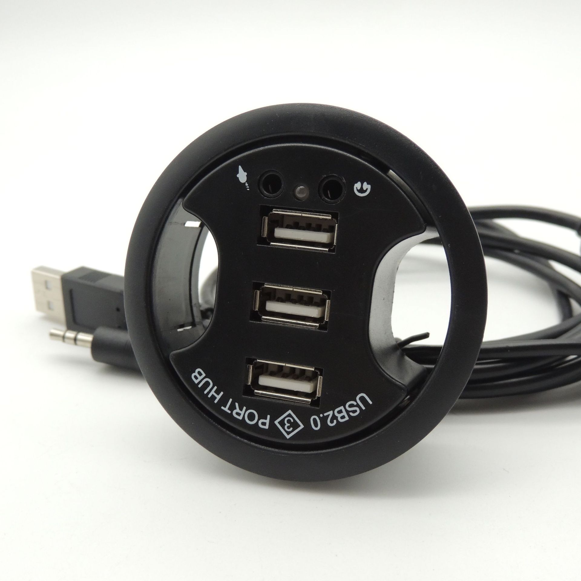 Hub USB Transfronterizo con Lector de Tarjetas, Base de Conexión Circular Perforada USB para Computadora, Hub de Escritorio 3.0, Divisor de Hub