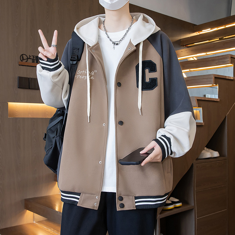 Spring and autumn outerwear for boys, suitable for 13-year-old junior high and high school students, stylish jacket for teenagers, loose-fitting top for 15-year-old boys Spring and autumn outerwear for boys, suitable for 13-year-old junior high and high school students, stylish jacket for teenagers, loose-fitting top for 15-year-old boys