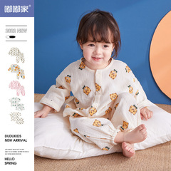 Cartoon Full Print Baby Summer Short Sleeve Set Infant Shorts Short Sleeve Pajamas Set Children Long Sleeve Homecoming Set