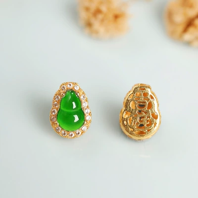 through-hole ornament – Zərgərlik ara hissələri - the-jade-gourd-is-approximately-8mm-long-single