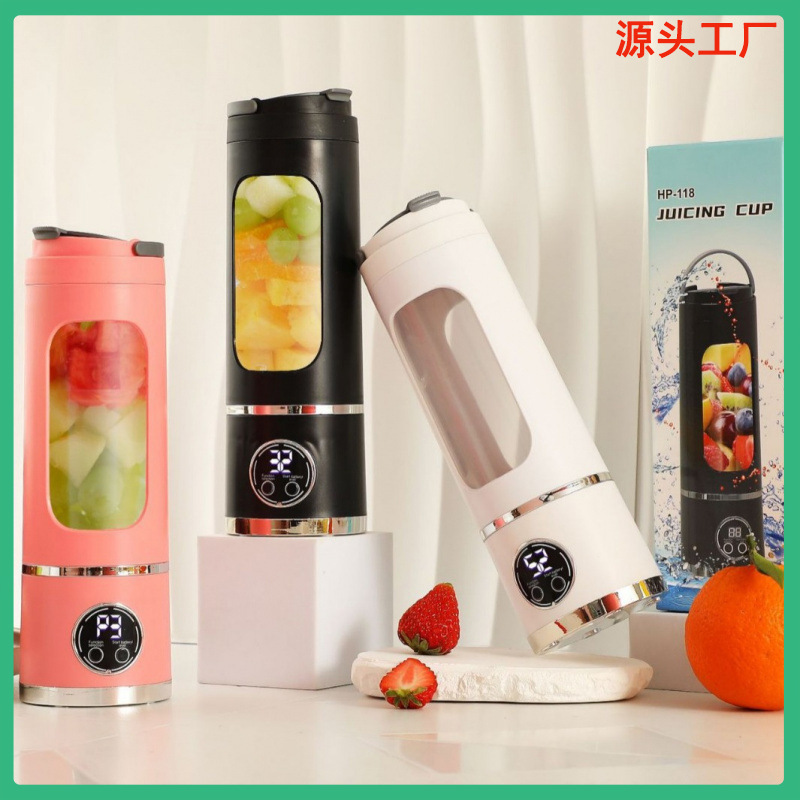 Cross-border digital display juicer, portable rechargeable small juice cup, multifunctional juicer for students and home use Cross-border digital display juicer, portable rechargeable small juice cup, multifunctional juicer for students and home use