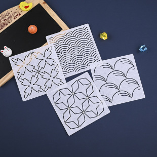 Factory Thorn embroidery template Hollow drawing Persimmon Chinese style cup mat tea mat Zen Qinghai wave Template