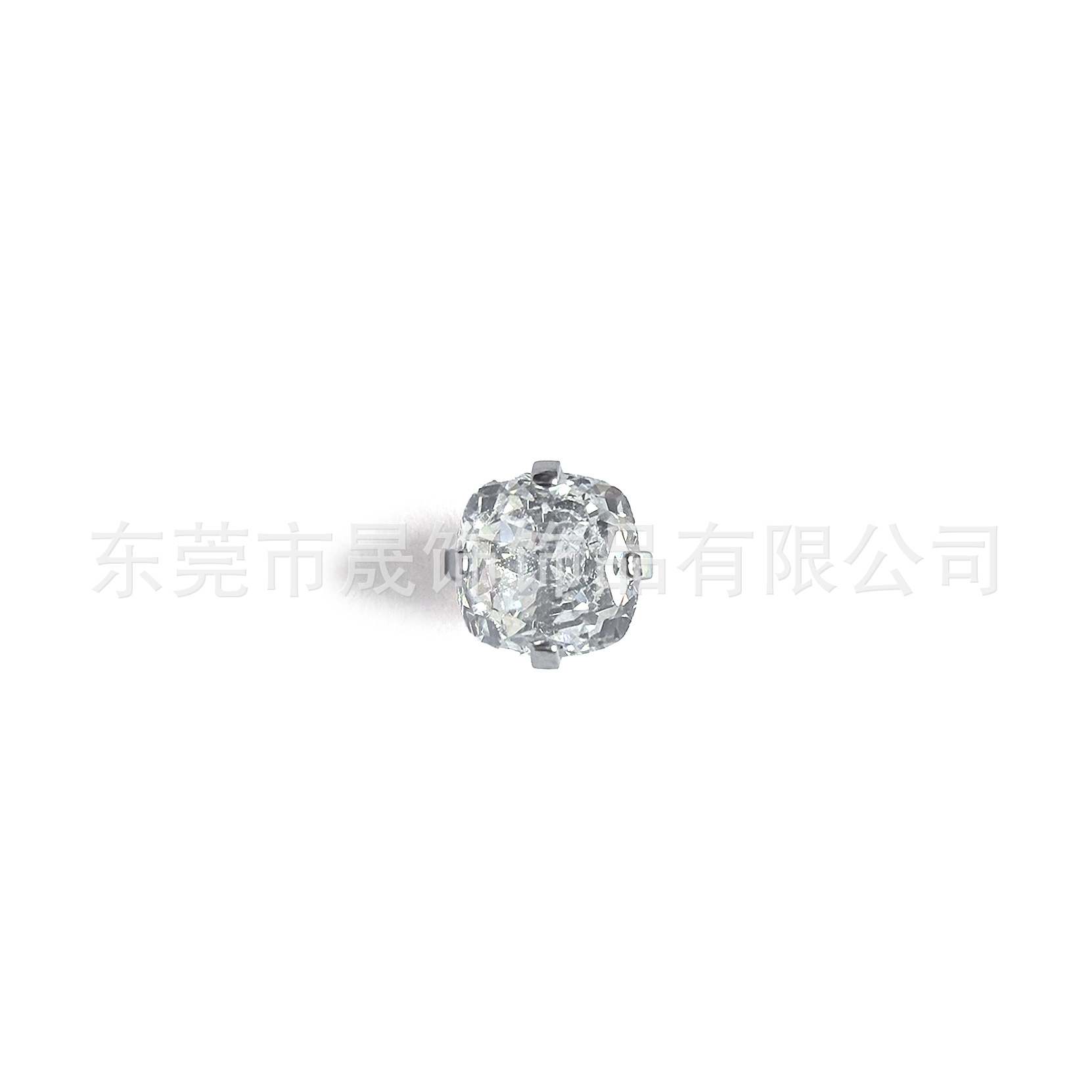4mm肥方 Zirconia Ear Stud F136 Titanium Alloy 方型5A Cubic Zirconia Helix Cartilage Stud G23 Titanium Internal Thread Piercing Jewelry - 4mm(5/32")