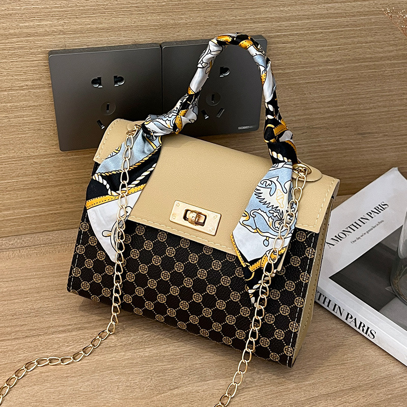 Bolso para mujeres 2024 moda velha flor bufandas de seda de puntos bolso cuadrado para mujeres cadena bolso de hombro bolso de comercio exterior transfronterizo image 11