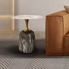 SSE10岩板轻奢客厅圆形现代简约风床头边桌创意小茶几网红角几沙