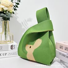生日伴手礼卡通可爱兔子针织包大容量时尚百搭手提编制手拎礼品袋