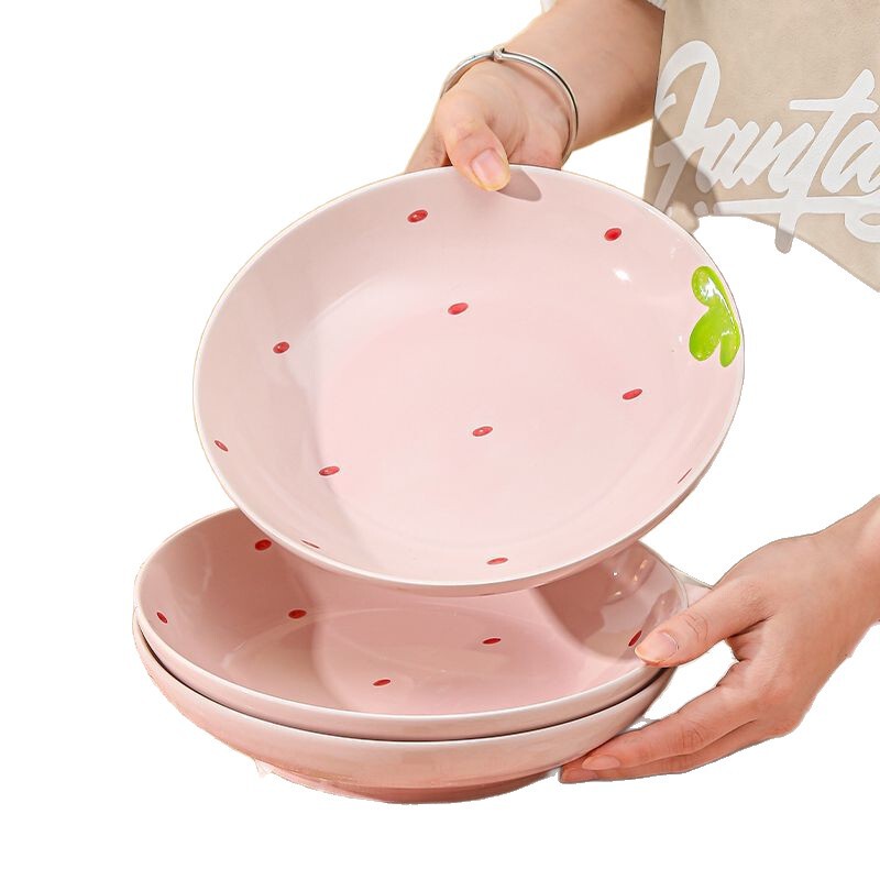 イチゴネット有名人かわいい女の子セラミックインホーム見栄えの良い食器セット丼スープボウル野菜プレート見栄えの良い|undefined