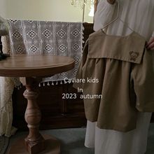 鱼子酱品牌童装女童2023年秋季新款Q2319WT小海军领风衣