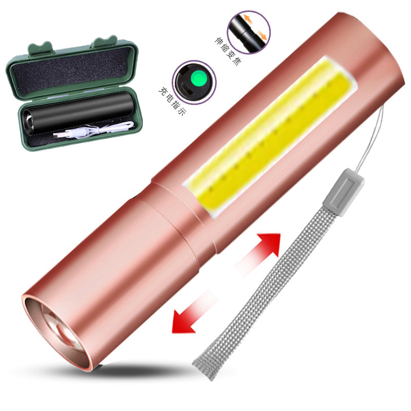 クロスボーダーled強光懐中電灯充電可能多目的遠射携帯超亮家庭用ミニ携帯サイドライト|undefined