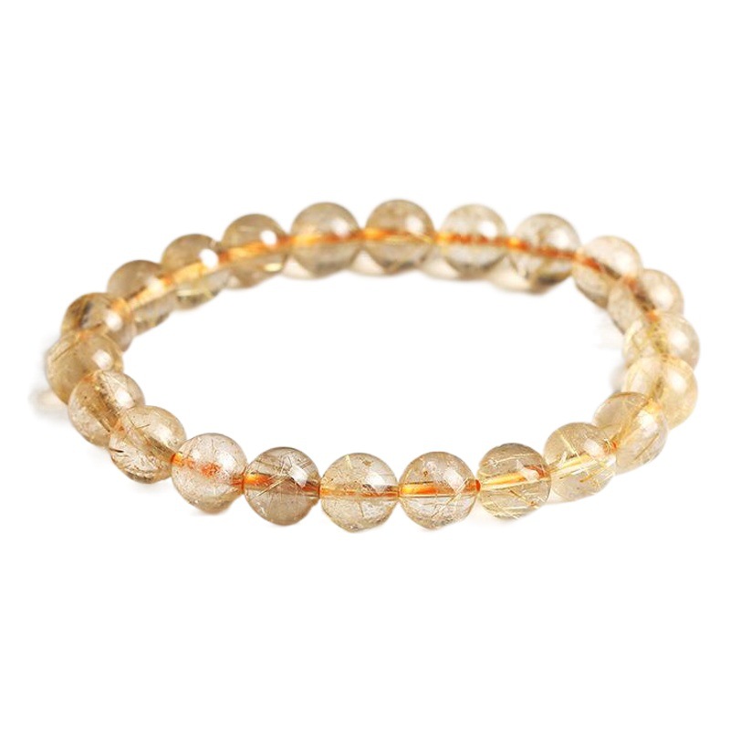 Venta caliente 9mm cristal pulsera natural cristal titanio cristal pulsera pelo cristal fábrica al por mayor joyería entrega