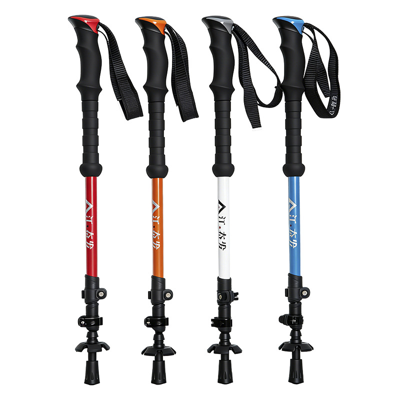 Bastones de trekking de fibra de carbono, bastones, muletas retráctiles plegables para hombres y mujeres, equipo de trekking al aire libre de autodefensa, escalada