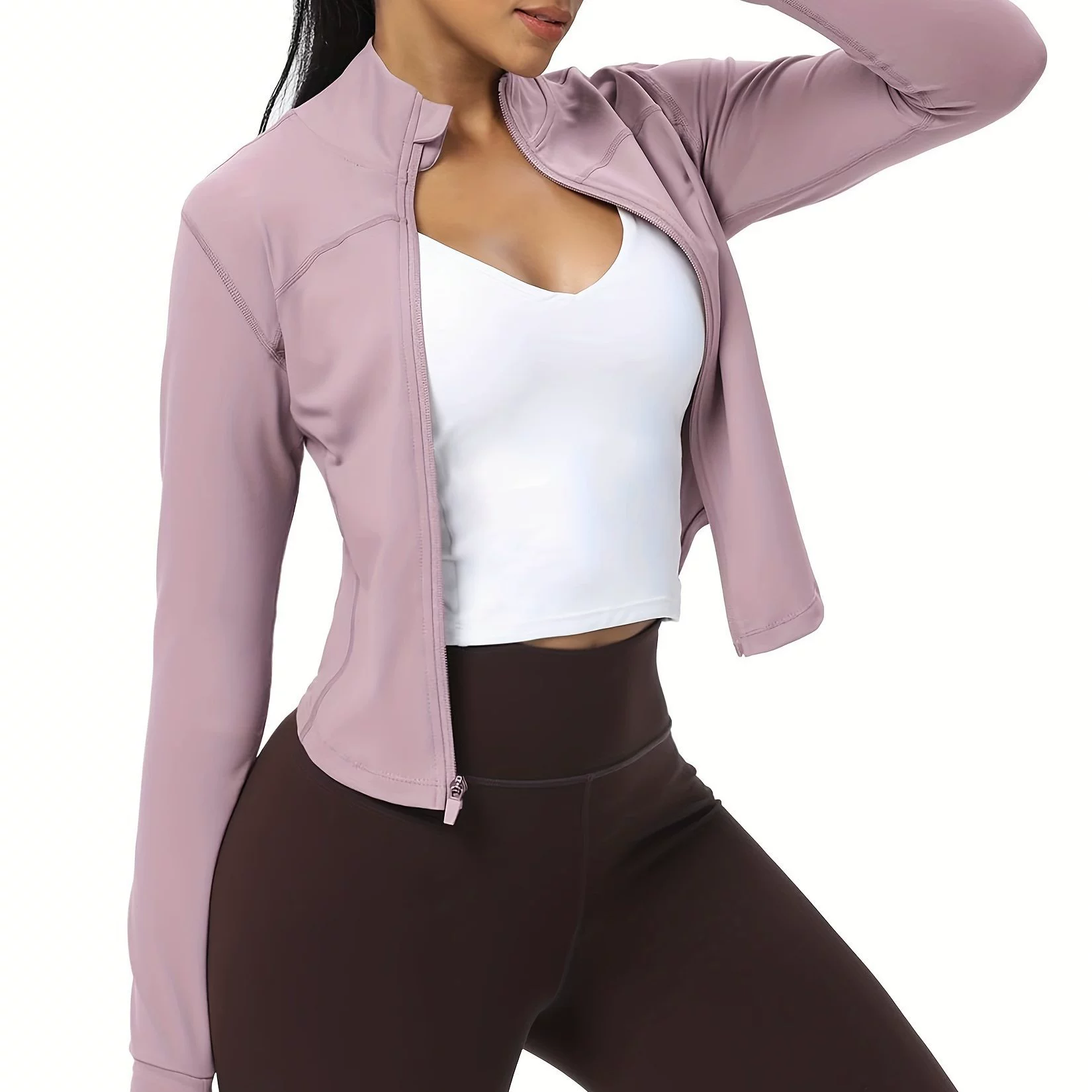 Женская спортивная куртка Slim Fit Полная застежка Многорежимный бег Кроссбордер