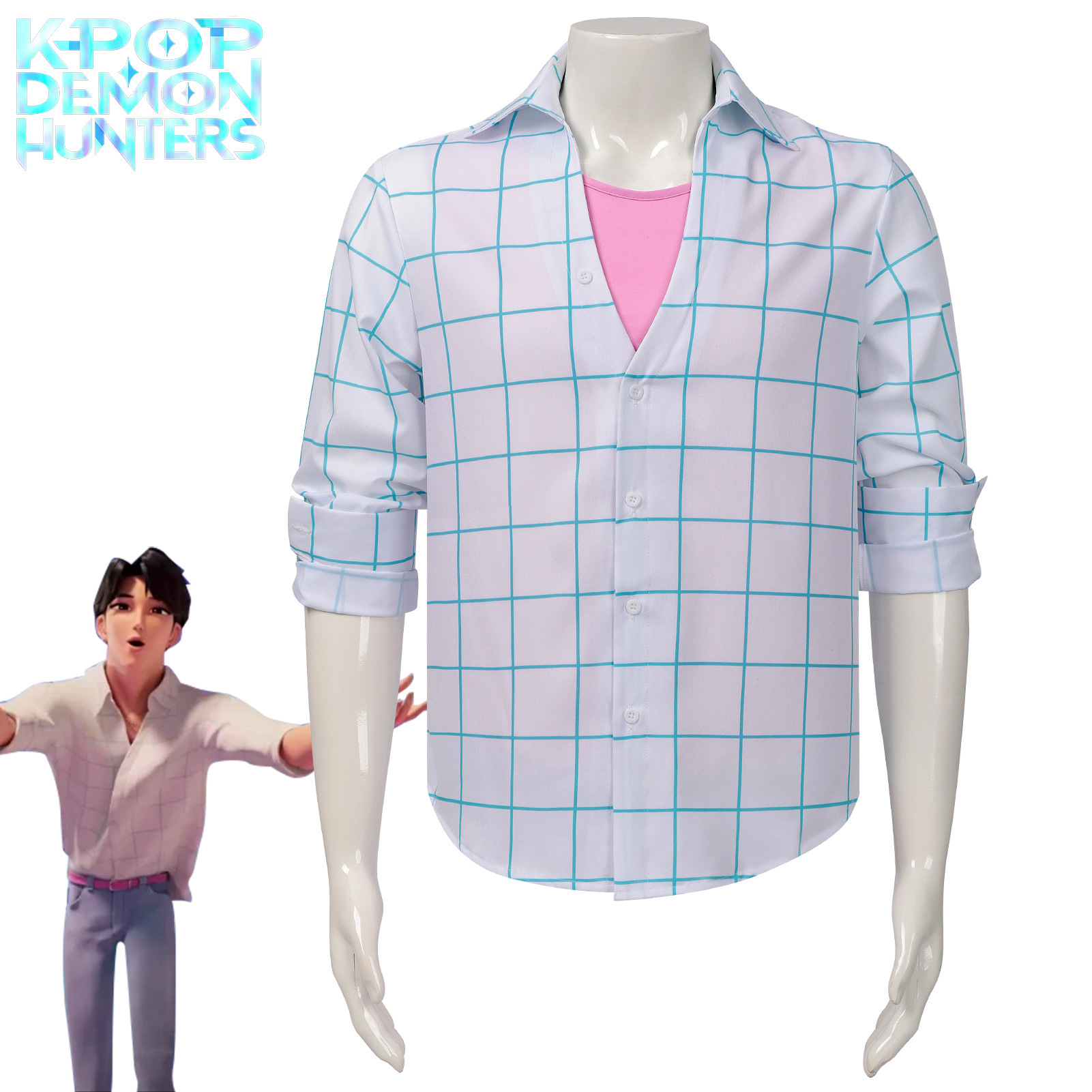 Camisa Estampada de Cosplay Anime de Poliéster para Hombre para Actuaciones y Fiestas
