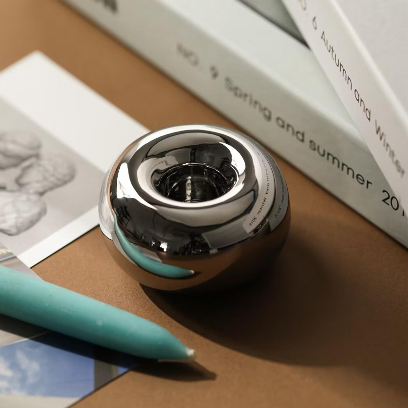 Plateado moderno minimalista creativo cerámico redondo soporte de velas adornos boda vacaciones mesa candelabro adorno