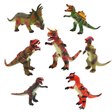 8.5寸软胶发声儿童恐龙玩具仿真号霸王龙搪胶模型教育仿真发声