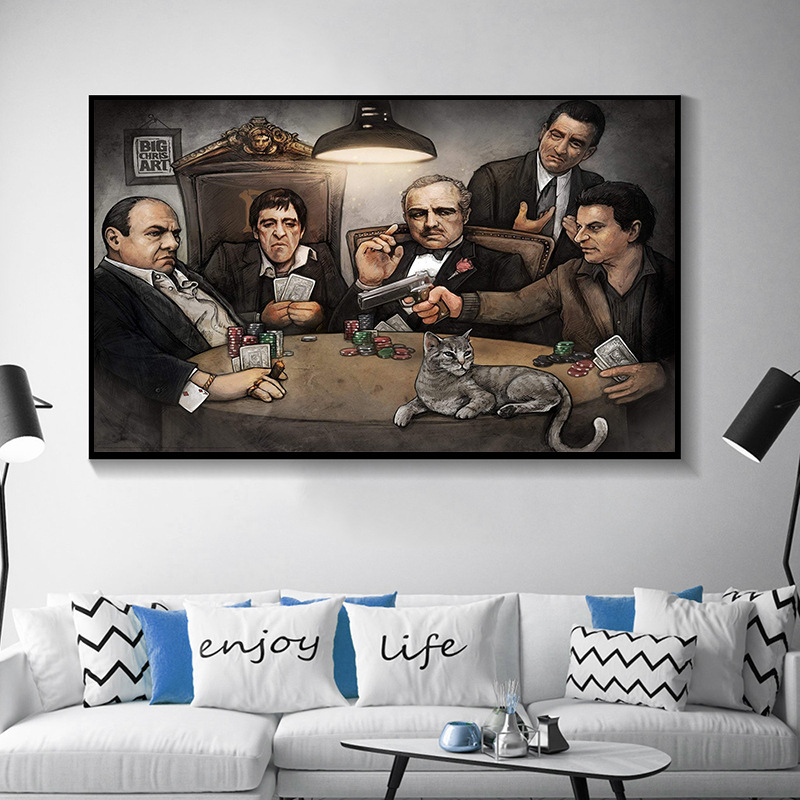 Modern movie painting gangster canvas painting mural poster wall art bedroom living room modern decoration 2