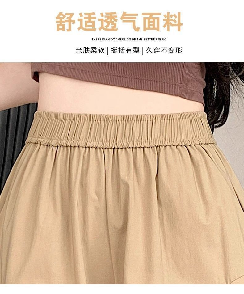 Quần short nữ ống rộng cạp cao mùa hè 2026 siêu rộng dáng suông che khuyết điểm — B5-05=giá trị thông số Kd, (cài 2), Màu đen (Single), Hạnh sắc+Hạnh sắc (hai cái trang phục), Đen+Kaki (2 bộ) chi tiết 8