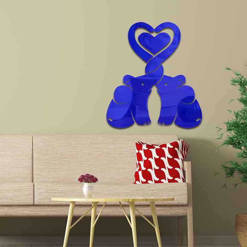 3d Heart Elephant Acrylic Wall Sticker Decorative Mirror Home Decor_voghion.com