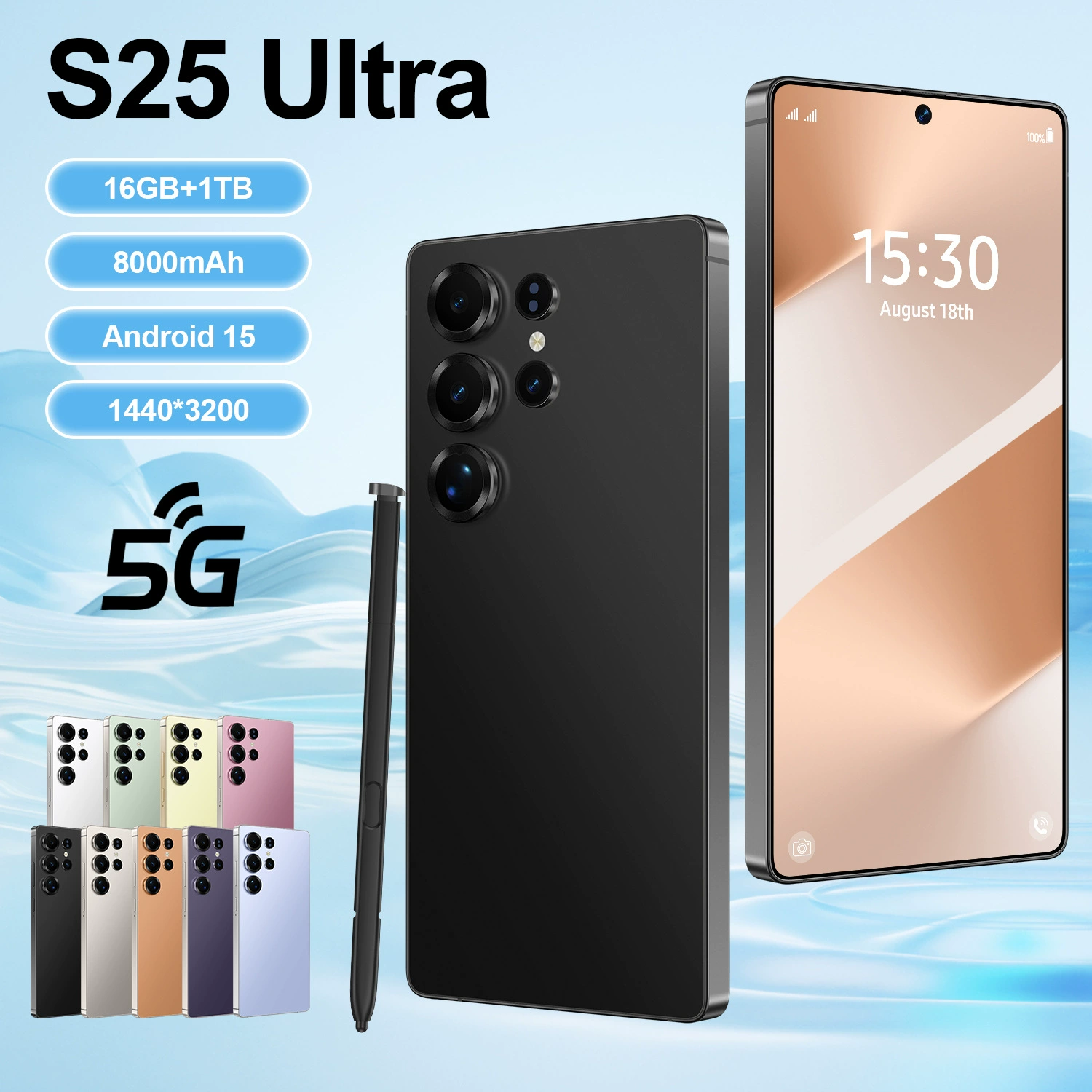 Смартфон S25 Ultra, 4+64 ГБ, 6.8-дюйма, Android 10, 4G
