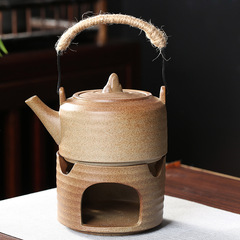 Furnace-boiling teapot, lifting beam kettle, side-handled kettle, boiling water, household tea set, tea warmer, hand-made coarse pottery tea kettle