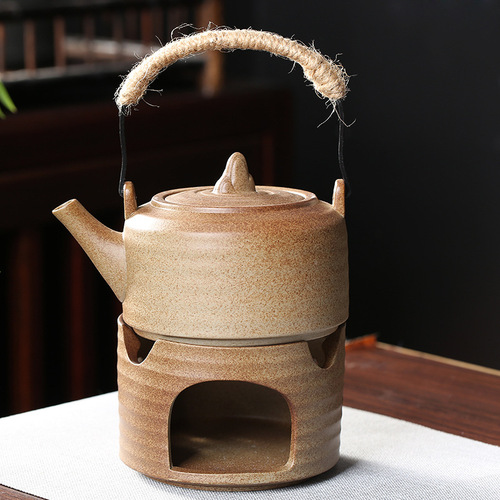 Furnace-boiling teapot, lifting beam kettle, side-handled kettle, boiling water, household tea set, tea warmer, hand-made coarse pottery tea kettle