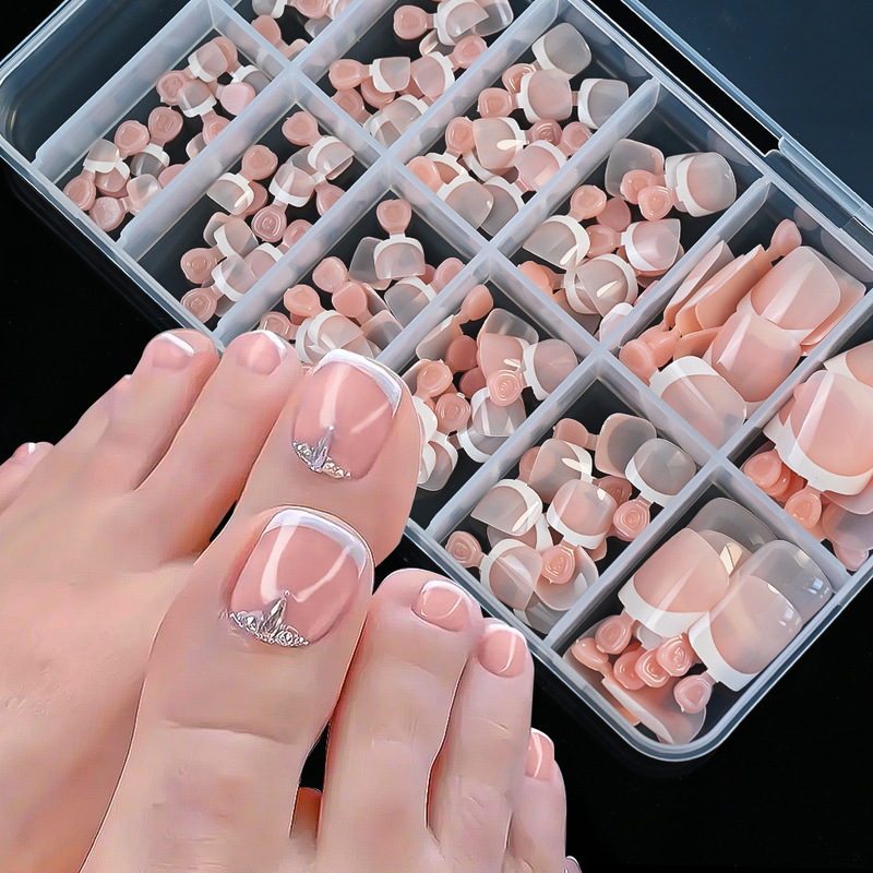 Cross-Border Amazon 120 Pieces of Nude French Toenails 9 Colors Wearable Toenails Short Toenails Cross-Border Amazon 120 Pieces of Nude French Toenails 9 Colors Wearable Toenails Short Toenails