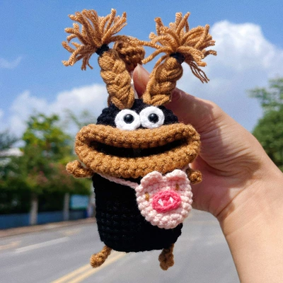 big mouth monster car key Car key bag - pig-bag-black-brown-braid-universal-99-carfinished-product
