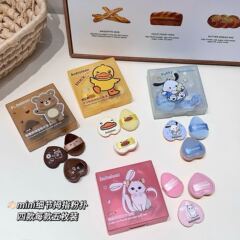 Kobeleen 親指パウダーパフセット ミニ植毛エアクッションスポンジ メイクアップ ハイライト ブラッシュ メイクアップパウダーパフ