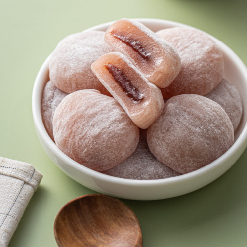 180g Japanese-style glutinous rice dumplings with sweet and sour strawberries and mango flavors, light rice aroma, delicate texture, and a casual snack