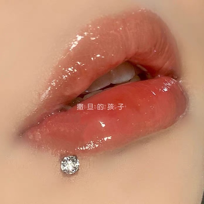 Labret stud lip piercing jewelry styling detail