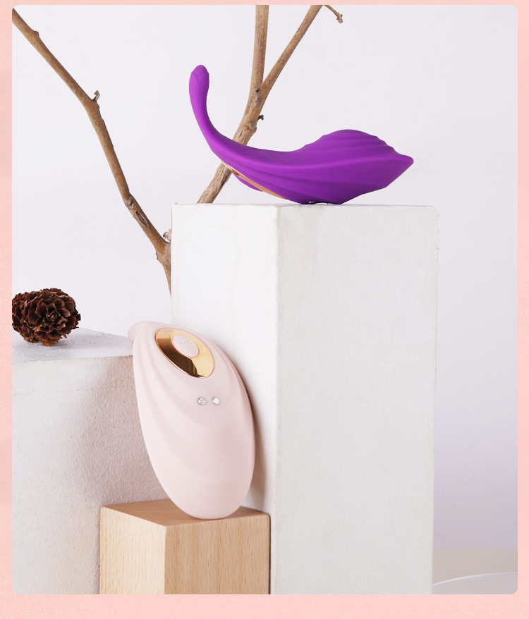 Remote-Control Wearable Egg Vibrator, Purple Silicone, Quiet Motor — detail image 12
