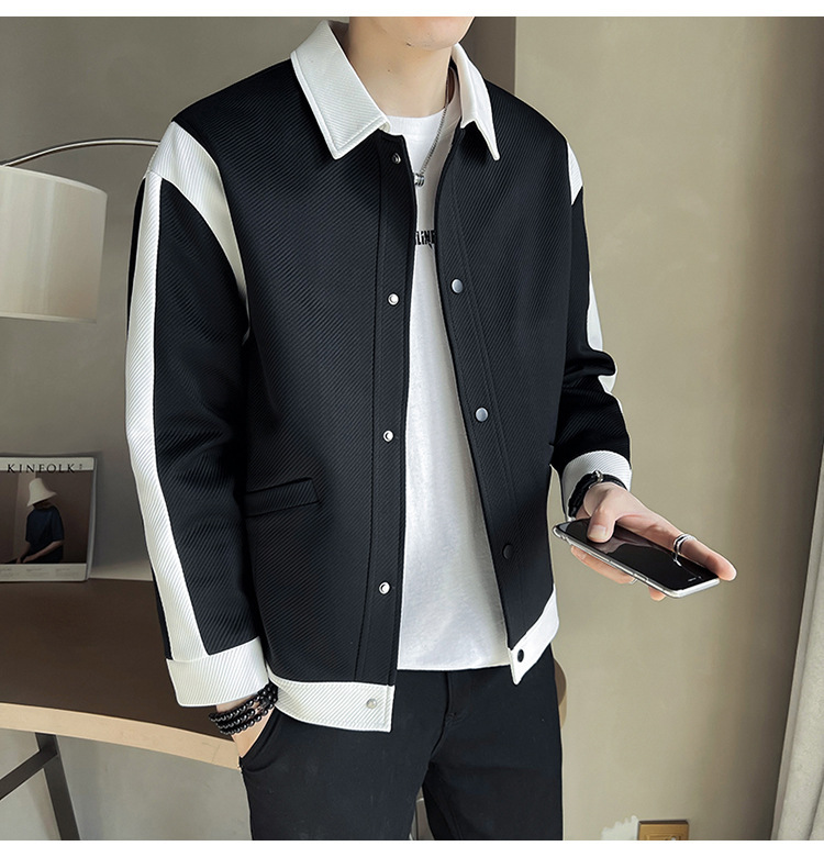Color Block Blazer For Men Stylish Casual Autumn Jacket_voghion.com