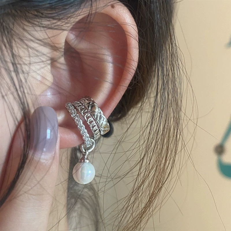 Серьги из жемчуга, длинные серьги-кольца, без прокола, городской стиль, опт