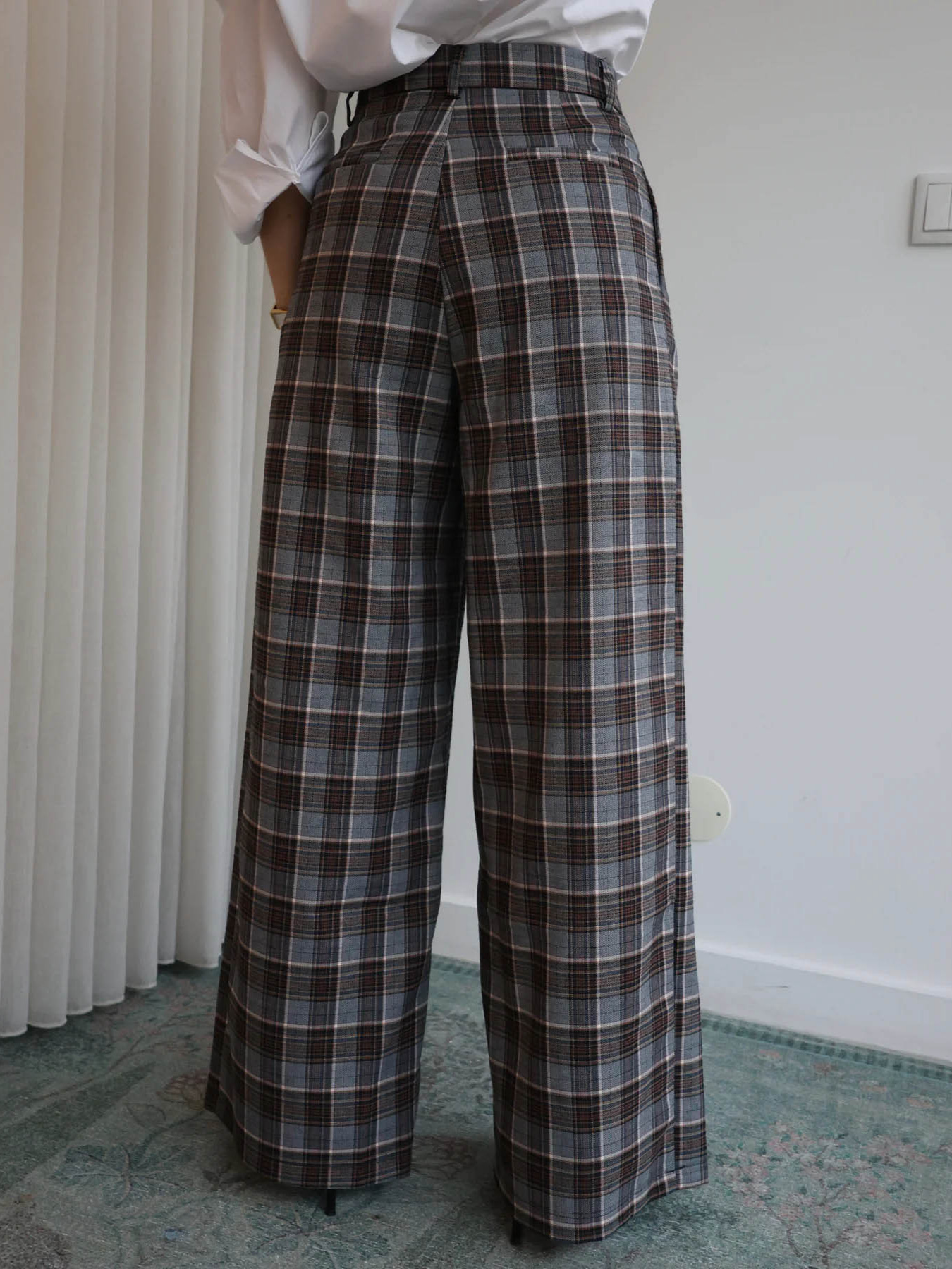 Comercio exterior de Europa y América ropa de mujer retrógrada pantalones de piernas anchas de cintura alta sueltos pantalones casuales rectos delgados británicos