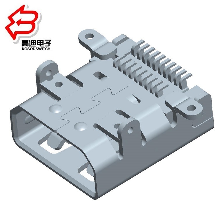 双排迷你HDMI接口 小型高清HDMI插座前插后贴 前插后贴HDMI插口