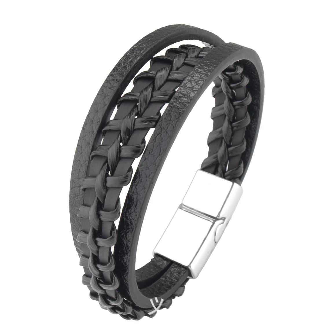 All Seasons Season Simple Style Geometric Pu Leather Alloy Plating Men's Bracelets Men Cord & Leather Bracelets