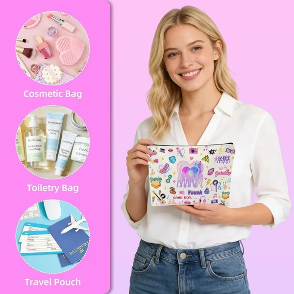 Cross-Border Best-Selling Kpop Series Makeup Bags, Linen Waterproof Polyester Toiletry Storage Portable Gift Storage Bags