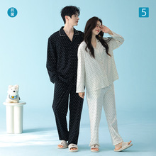【抗菌新疆棉】a类情侣拉架棉春季新款男长袖睡衣女纯棉家居服