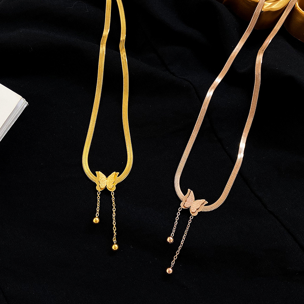 Stainless Steel Material Simple Style Butterfly Stainless Steel Plating Necklace