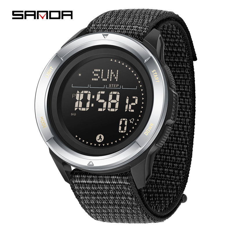 SANDA SANDA deportivo al aire libre reloj electrónico pedómetro brújula impermeable reloj de estudiante 2197