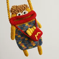 Креативная ручная плетеная колбасная сумка через плечо уродливая шерстяная вязаная сумка для мобильного телефона мультфильм милая женская сумка готовая