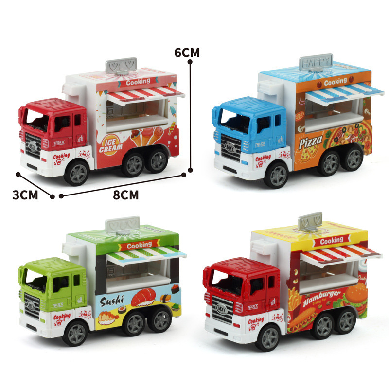Alloy car model simulation pull-back car cartoon cake fast food car takeout car children's toys wholesale