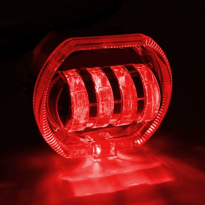 Motorcycle headlights, headlights built-in 4 beads dual aperture - main-light-white-yellow-red-aperture-red-devil-eye