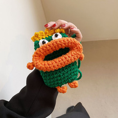 秋冬新款針織兒童包卡通搞怪潮童單肩小包時尚寶寶迷你斜挎配飾包