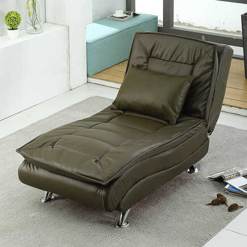 3 red technology leather lazy sofa recliner single chaise small apartment living room leisure folding lunch break sofa bed